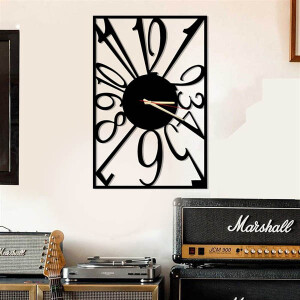 Dikdörtgen Metal Duvar Saati 40x60 - 3