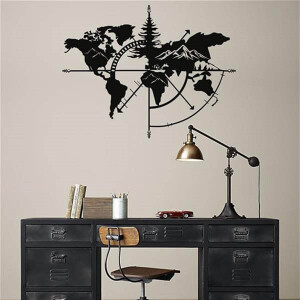 Dünya Haritası Metal Duvar Dekoru - TepeHome (1)