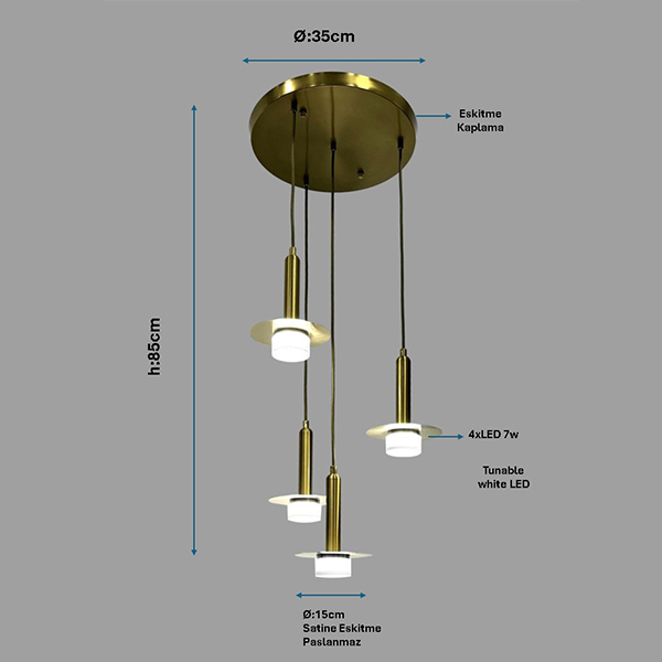Eskitme Modern Avize 1257-AV-4E - 1