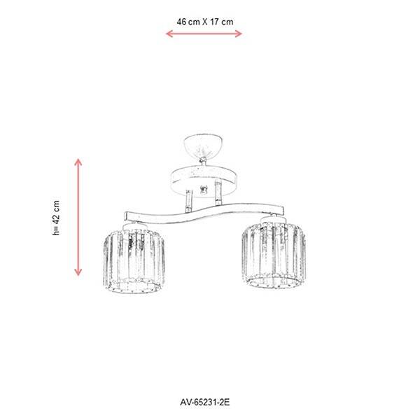 Av-65231-2E Eskitme Modern Avize 46X17 - 2