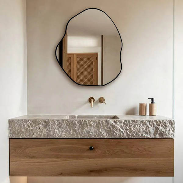 Estetik Ahşap Banyo Aynası 40x47 - 1
