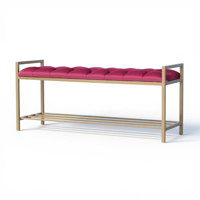 Fuşya Kapitone Geniş Puf - 3