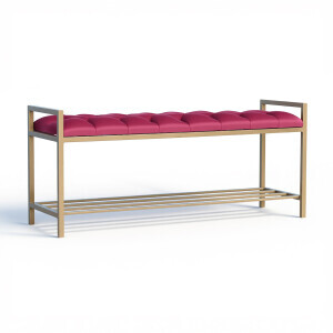 Fuşya Kapitone Geniş Puf - 4