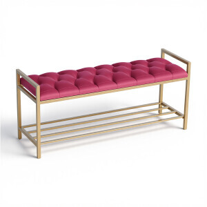 Fuşya Kapitone Geniş Puf - 5