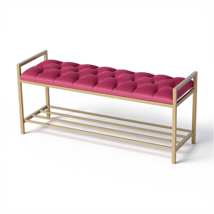 Fuşya Kapitone Geniş Puf - 6