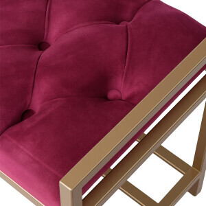 Fuşya Kapitone Geniş Puf - 7