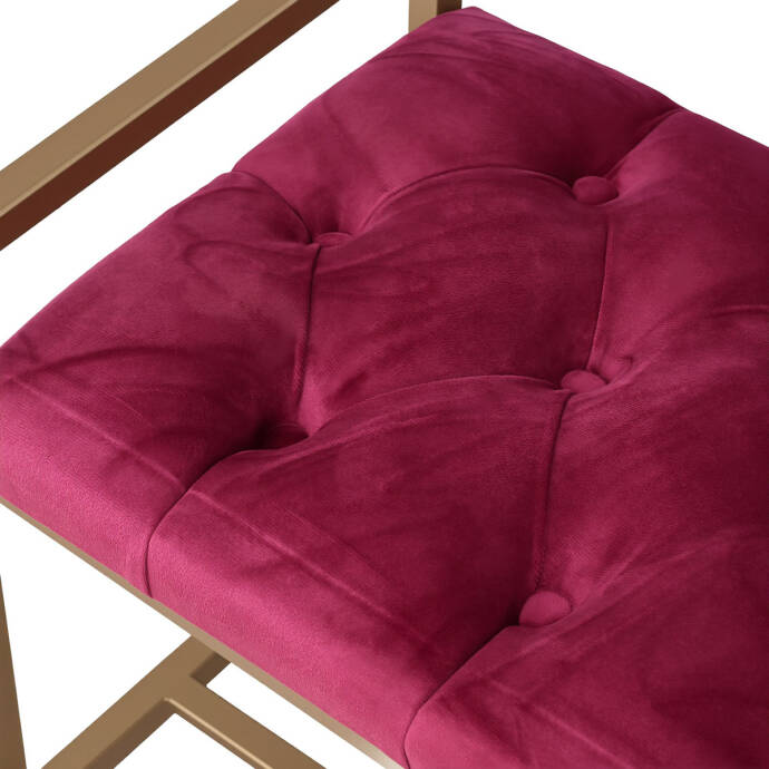 Fuşya Kapitone Geniş Puf - 8