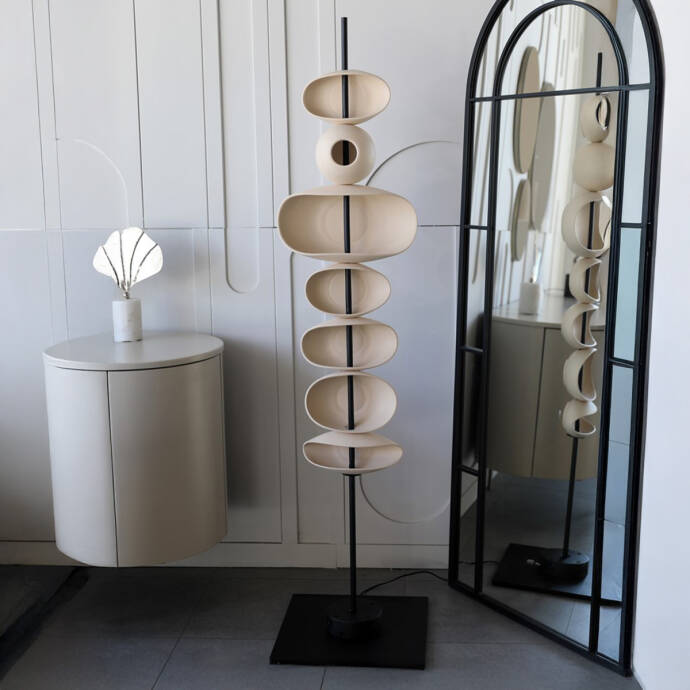 Gaia Beyaz Seramik Lambader - 3