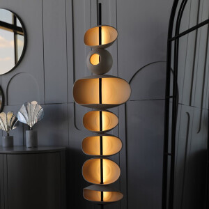 Gaia Beyaz Seramik Lambader - TepeHome (1)