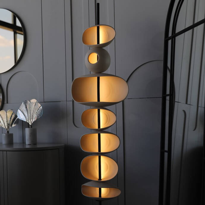 Gaia Beyaz Seramik Lambader - 2