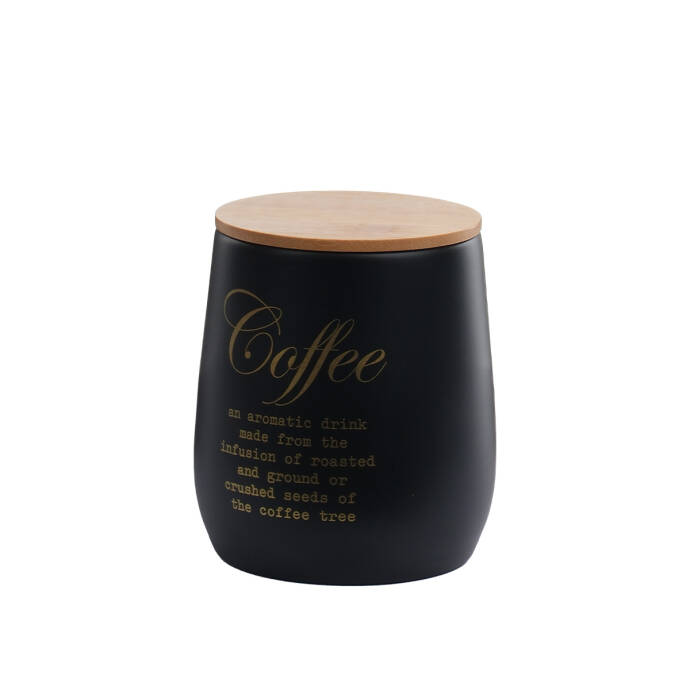 Galvaniz Bambu Kapak Coffee Saklama Kutu - 1