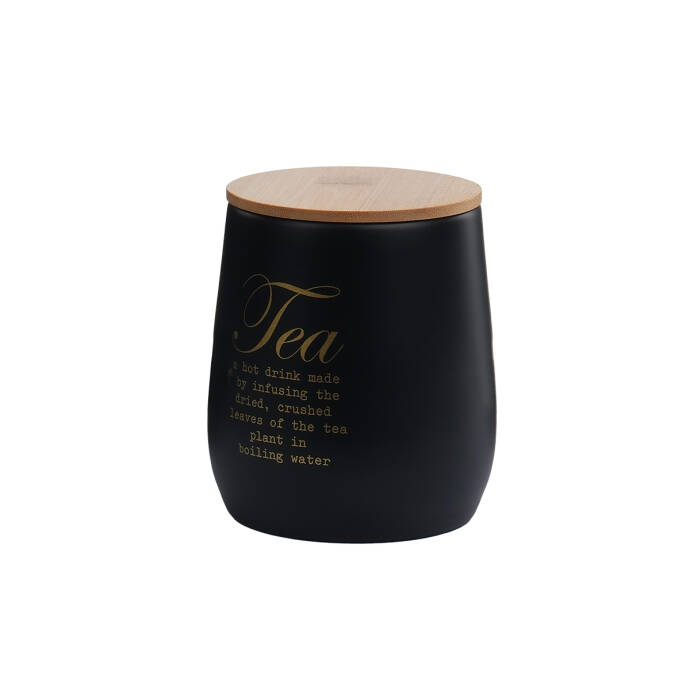 Galvaniz Bambu Kapaklı Tea Saklama Kutu - 1