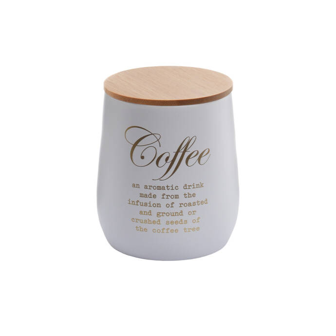 Galvaniz Metal Beyaz Coffee Saklama Kutu - 3