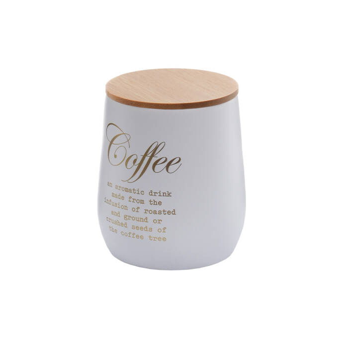 Galvaniz Metal Beyaz Coffee Saklama Kutu - 1