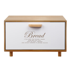 Galvaniz Metal Beyaz Ekmek Kutusu - TepeHome