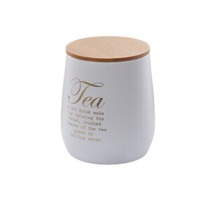 Galvaniz Metal Beyaz Tea Saklama Kutusu - TepeHome