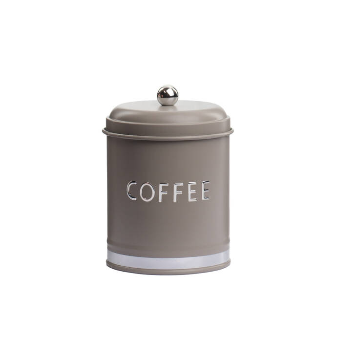 Galvaniz Metal Gri Coffee Saklama Kutusu - 4