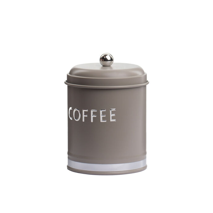 Galvaniz Metal Gri Coffee Saklama Kutusu