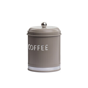 Galvaniz Metal Gri Coffee Saklama Kutusu - 1