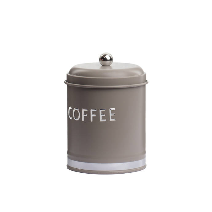 Galvaniz Metal Gri Coffee Saklama Kutusu - 1