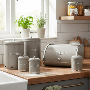 Galvaniz Metal Gri Ekmek Kutusu - TepeHome (1)