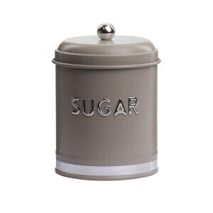 Galvaniz Metal Gri Sugar Saklama Kutusu - TepeHome