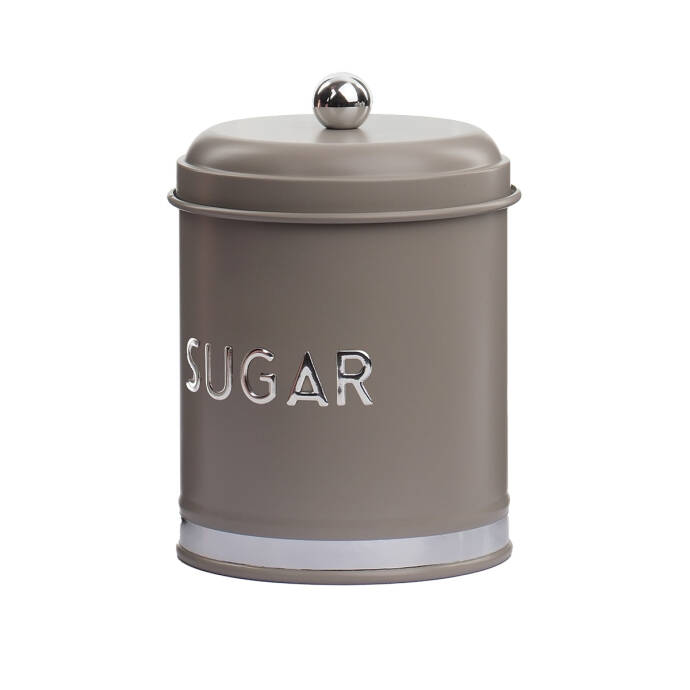Galvaniz Metal Gri Sugar Saklama Kutusu - 3