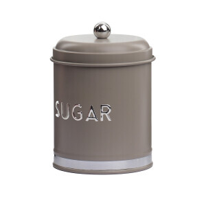 Galvaniz Metal Gri Sugar Saklama Kutusu - 3
