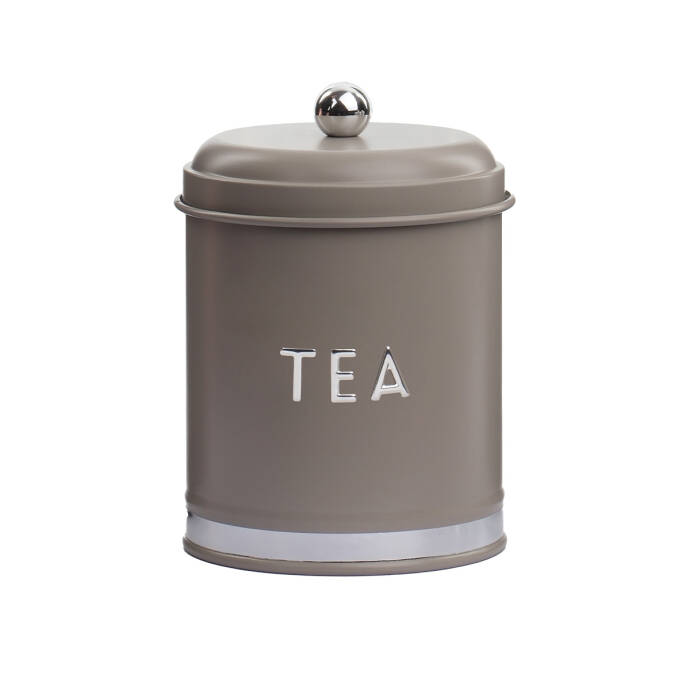 Galvaniz Metal Gri Tea Saklama Kutusu - 3