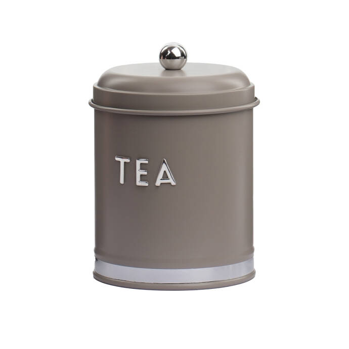 Galvaniz Metal Gri Tea Saklama Kutusu - 1