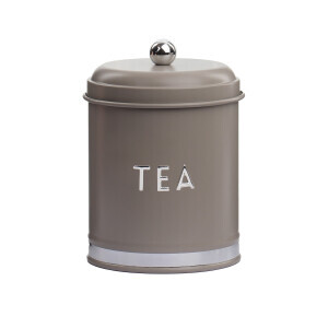 Galvaniz Metal Gri Tea Saklama Kutusu - 3