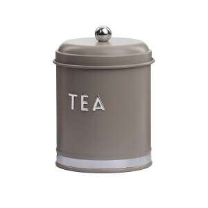 Galvaniz Metal Gri Tea Saklama Kutusu - TepeHome