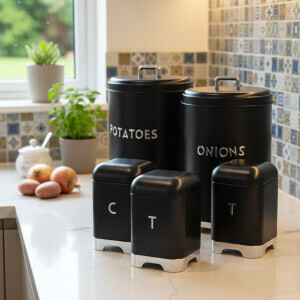 Galvaniz Metal Siyah C Saklama Kutusu - TepeHome (1)