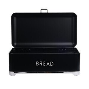 Galvaniz Metal Siyah Ekmek Kutusu - TepeHome