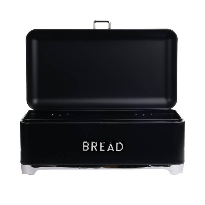 Galvaniz Metal Siyah Ekmek Kutusu - 1