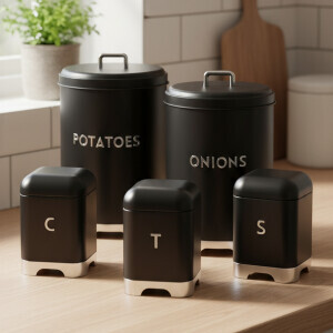 Galvaniz Metal Siyah Onıon Kutusu - TepeHome (1)