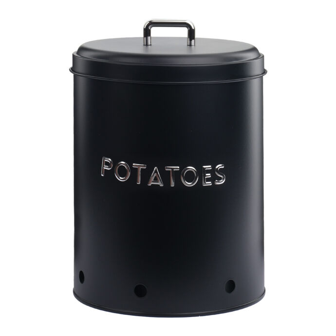 Galvaniz Metal Siyah Potato  Kutusu