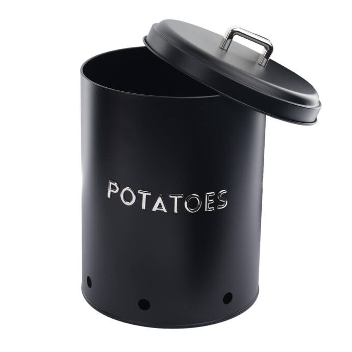 Galvaniz Metal Siyah Potato Kutusu - 5