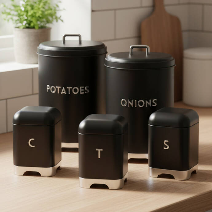 Galvaniz Metal Siyah S Saklama Kutusu - 2