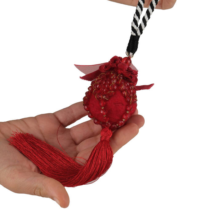 Geleneksel Kırmızı Püsküllü Ağaç Süsü - 2