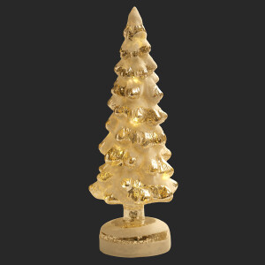 Gold Işıklı Beyaz Dekor Cam Ağacı - TepeHome