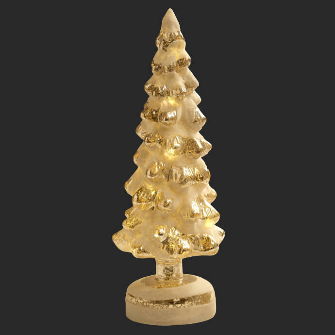 Gold Işıklı Beyaz Dekor Cam Ağacı - 1