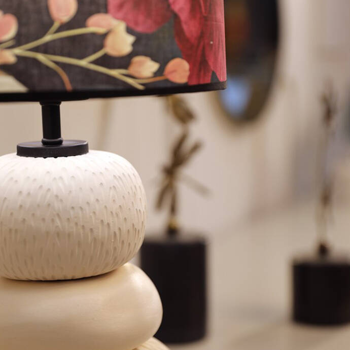 Harmony Çiçek Desenli Abajur - 4