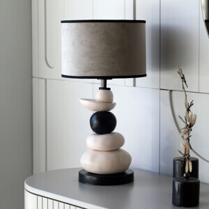 Harmony Kadife Şapkalı Abajur - TepeHome (1)