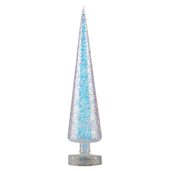 Işıltılı Konik 11 Ledli Dekor Cam Ağacı - 1