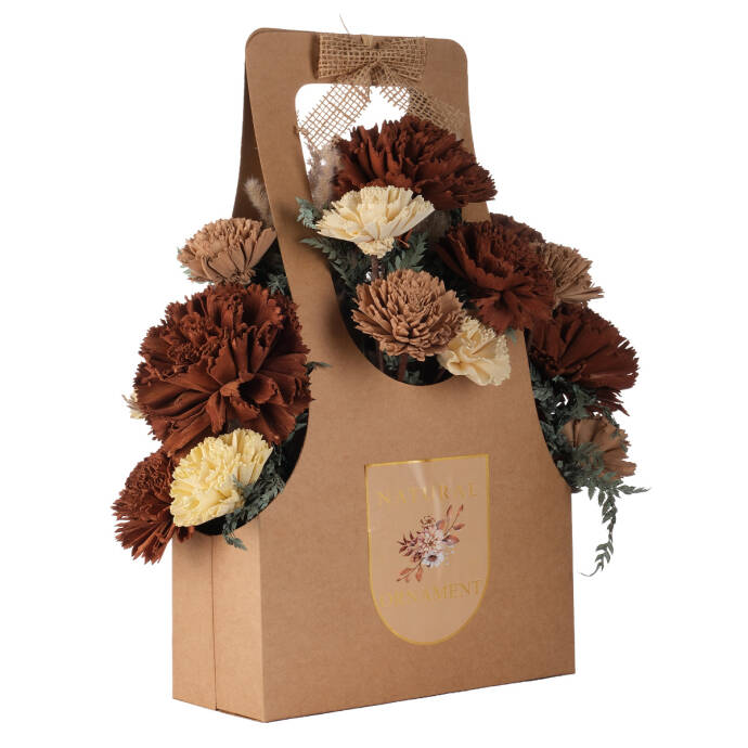 Kağıt Çanta Stili Kuru Çiçek Dekoru - 1