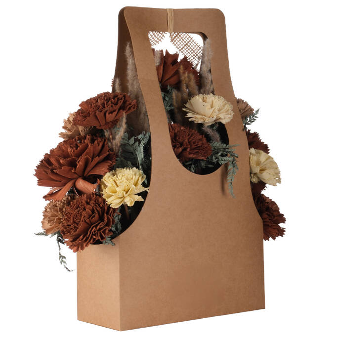 Kağıt Çanta Stili Kuru Çiçek Dekoru - 3