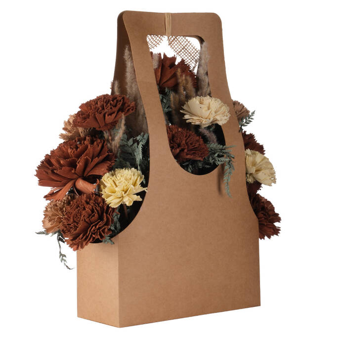 Kağıt Çanta Stili Kuru Çiçek Dekoru - 3