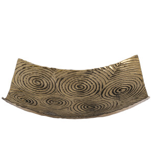 Kase Girdap Dekoratif Antik Gold40x40x10 - TepeHome