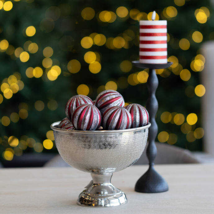 Kırmızı Silver Simli Ağaç Süsü - 2